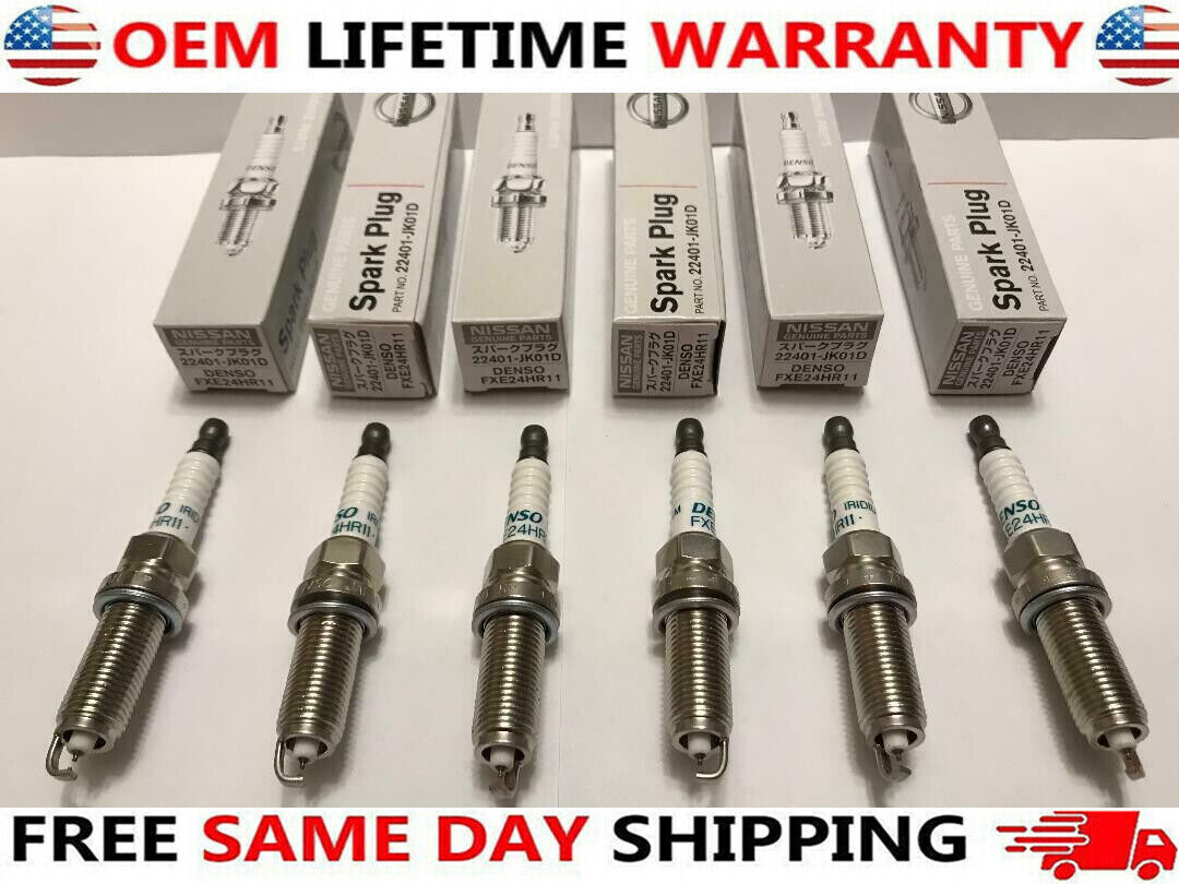 6pc NEW Denso Spark Plugs For INFINITI 22401-JK01D FXE24HR11 3457 OEM