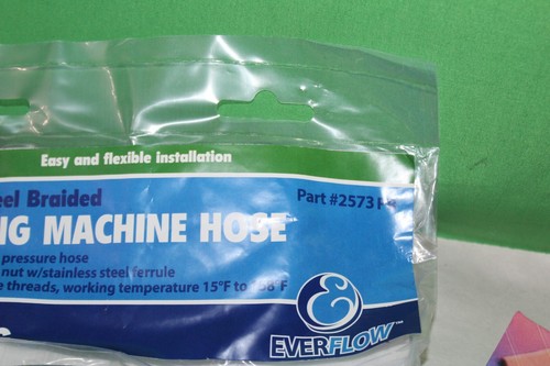 Manguera trenzada flexible de acero inoxidable para lavadora Everflow 2573PR 3/8 36" - Imagen 3 de 5