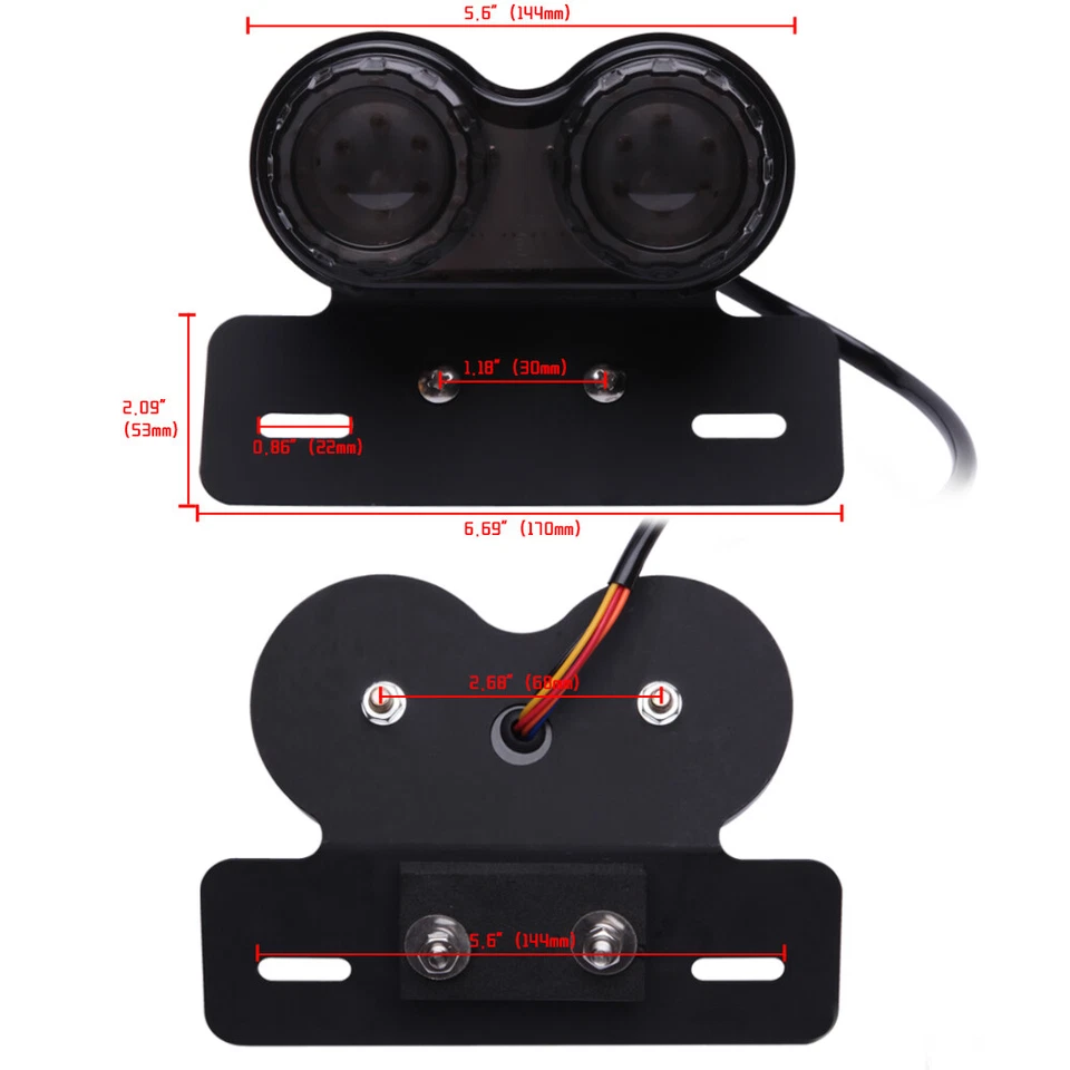 Задний светодиодный стоп-сигнал стоп-сигнал лампа номерного знака для мотоцикла 12 В - Изображение 4 из 4