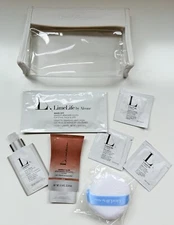 LimeLife by Alcone Travel Set Makeup Remover Cloth Moisturizer Puff Bag