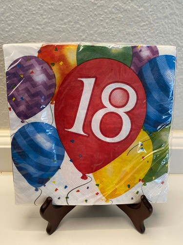 Balloon Blast 18th Birthday Luncheon Napkins Paper 16 Ct. Birthday Party