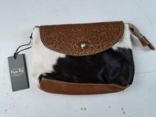 Myra Bag Procrastination Leather & Cowhide Upcycled Bag S-2978