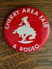 Vintage CHERRY AREA FAIR AND RODEO Pinback Button St. Valentine, Nebraska — photo 1