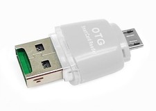 2 in 1 Micro USB 2.0 OTG Adapter  Micro SD TF Card Reader For PC Samsung WHITE