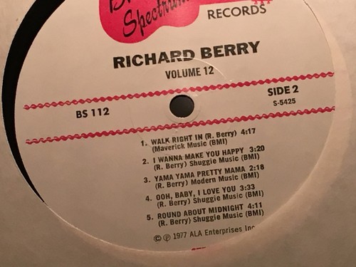 RICHARD BERRY - Volume 12 ~ BLUES SPECTRUM 112 {nm| w/Jack Kelso, Otis - NICE - Picture 5 of 6