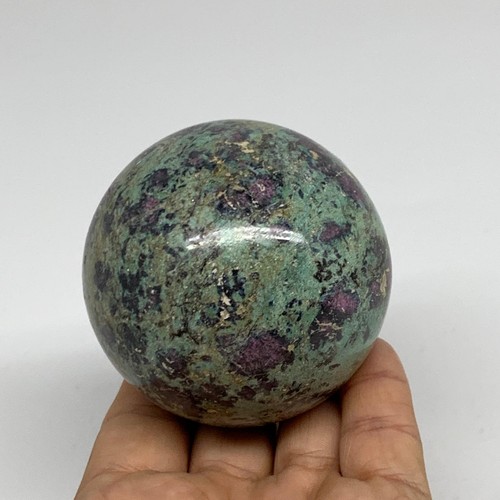 0.97 lbs, 2.5"(64mm), Zoisite with Ruby Sphere Sphere Ball Crystal, B25210 - Picture 8 of 16