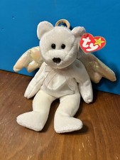 Ty Beanie Babies Retired Halo the Angel Bear with Tag Errors PE Pellets 