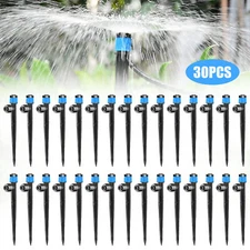 360° Adjustable Water Flow Irrigation Drippers Stake Emitter Garden Drip System