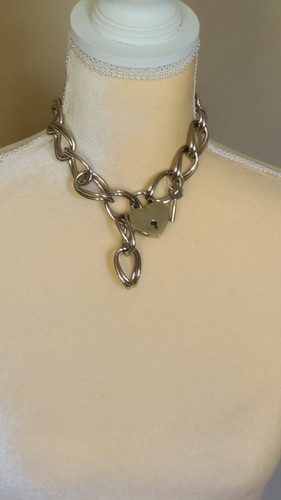 Metall Edelstahl abschließbar Herz Halsband Halsband Goth Commiment - Bild 8 von 8