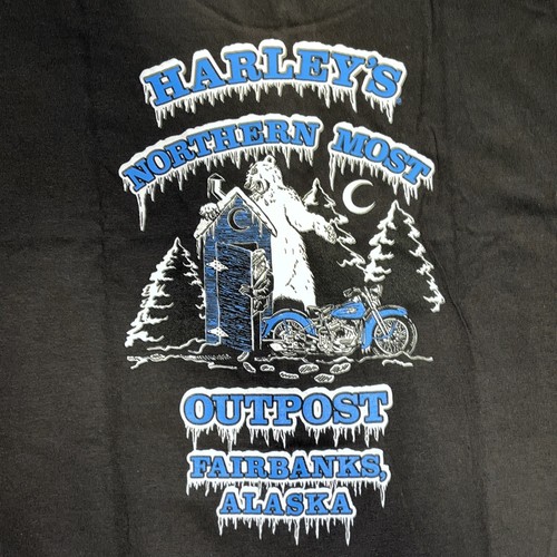 Vtg NOS 90s Harley Davidson Eagle Northern Most Outpost Alaska T-Shirt XL NWT - Picture 8 of 8
