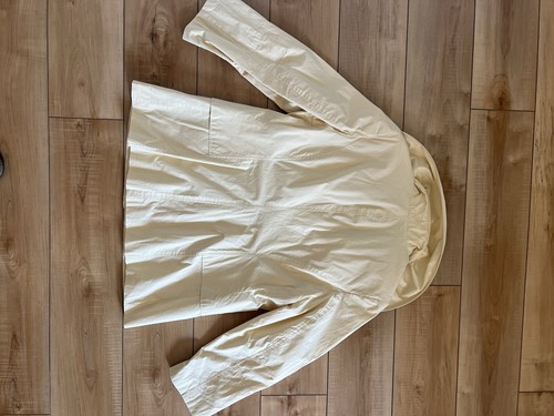 J Jill Women Pastel Yellow Rain/Light Full Zip Jacket Large Ruffle Collar - Picture 11 of 12