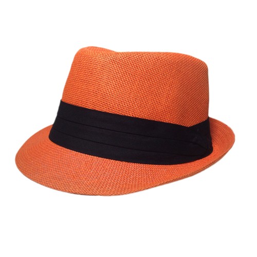 Orange Fedora Hat Cap Fedora Hat 