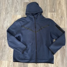 Nike Hoodie Mens XL Navy Blue Tech Fleece Windrunner Full Zip Athletic Sweater
