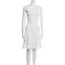 NWT DVF White Knit Fit & Flare Dress Cap Sleeve Bridal Size S