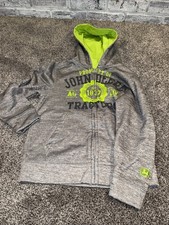 John Deere Hoodie Sweatshirt Youth Small 8 Front Zipper Long Sleeve