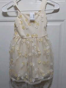 Childrens Place Floral Applique Dress Size 4  NWT Measures Short Like 2T