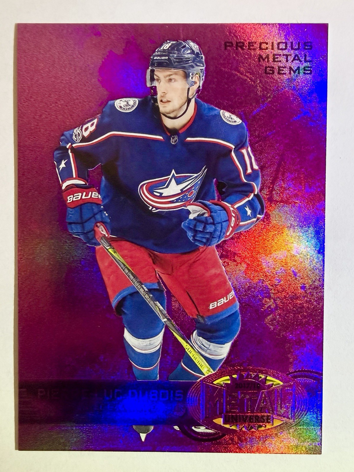 2017-18 Fleer Metal Universe PIERRE-LUC DUBOIS Purple PMG /199 Rookie Employee