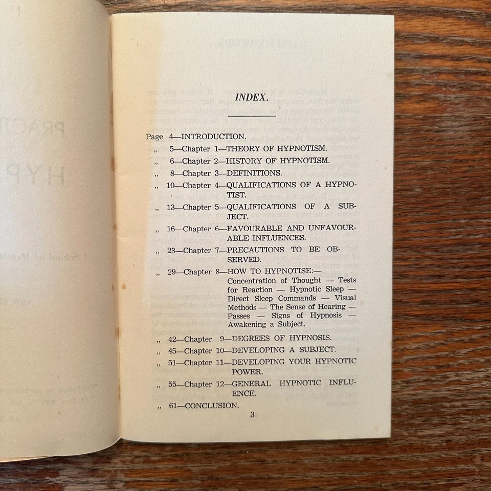 The Practical Study of Hypnotism 1950 PB New Zealand School of Mental Science G - Image 3 of 4