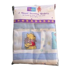 Vintage Disney Winnie the Pooh Flannel Receiving Blankets 30in x 40in NOS Y2K