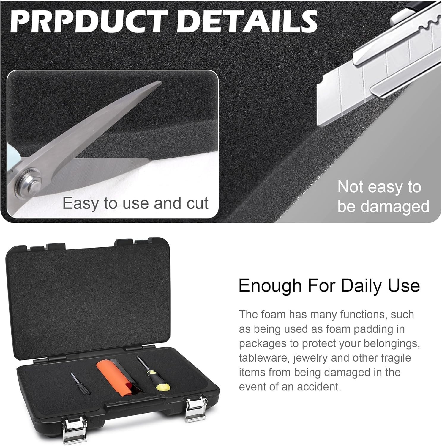 16 x 12 x 1.5 Inch Soft Polyurethane Foam Sheets – 2 Pack for Storage & Crafts