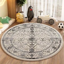 100cm*100cmModern Round Area Mat - Ultra-Soft, Non-Slip, Machine Washable Polyes