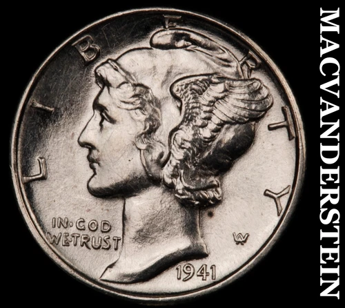 1941 Mercury Dime- Full Split Bands Choice Gem Brilliant Uncirculated #i3271