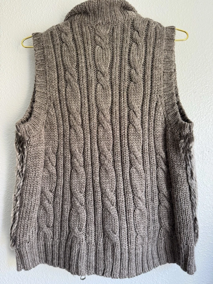 Chaleco Fenn Wright Manson Grueso Tejido Imitación Piel Lana Alpaca Boho Chic Cremallera XL Foto 4 de 4