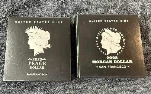 2023 S Morgan and Peace Silver Dollar Proof 2 Coin Set