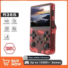Red R36S 128GB Retro Handheld Video Game Console Linux System 3.5 In IPS Screen