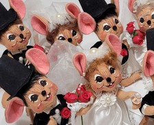 Vintage Annalee Dolls Bride Groom Mouse 8pc Lot 2003 Macy's Exclusive
