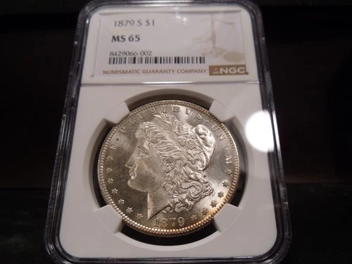 1879-S MS65 Morgan Silver Dollar NGC Certified Gem - White/Light Gold Hue