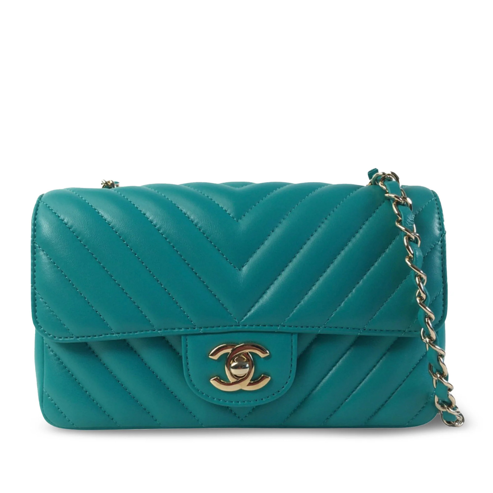 Chanel Mini Rectangular Chevron Lamb’s Leather Si… - image 1