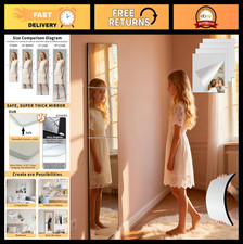 Unbreakable Kids Wall Mirror Tiles - 4 PCS Shatterproof 12x12" Toddler Decor, St