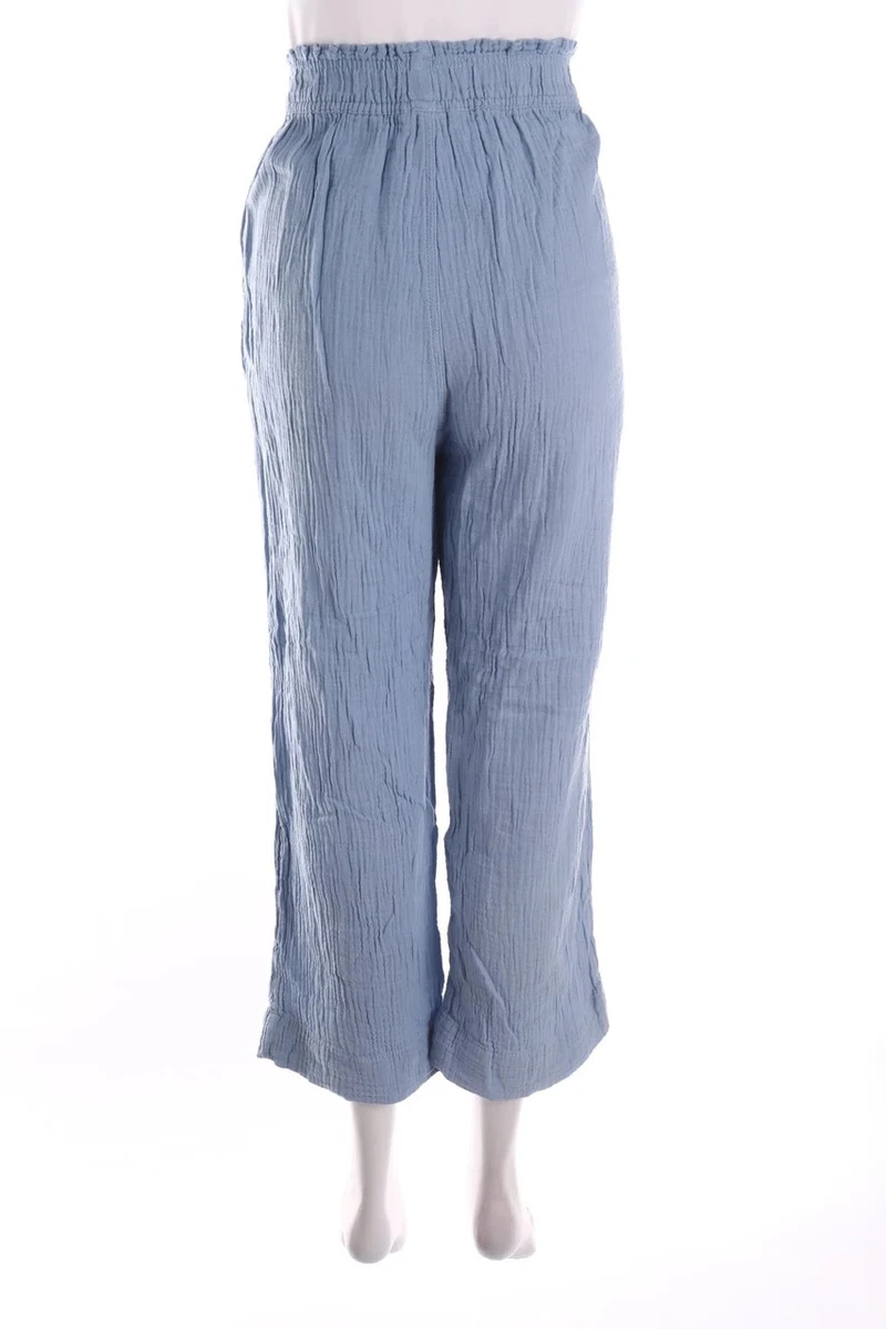 H&M Pantalón Jogger Muselina L Azul