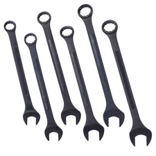 Jumbo Combination Wrench Set Sae 6-piece 1-38 To 2 Black Oxide W Pouch