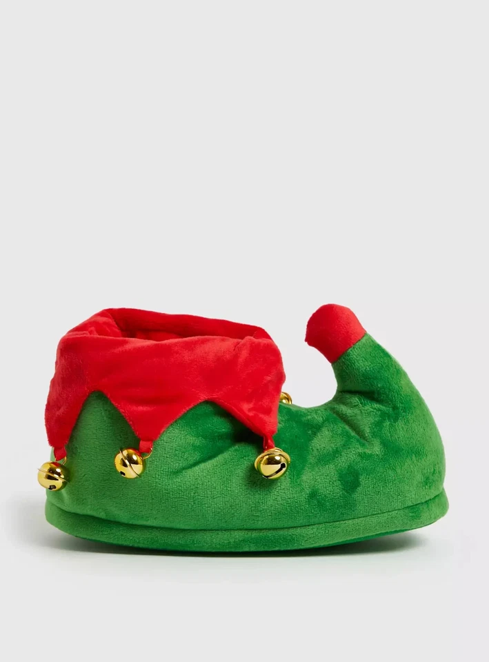 Novelty Christmas Elf Slippers Men's Size 9-10 Festive House Shoes - Image 4 of 4