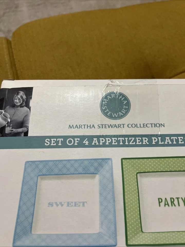 Appetizer Plates martha stuart collection set of 4  Holiday Cheer Colorful Fre🎁 - Image 2 of 4