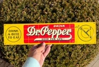Vintage 1940’s DR PEPPER Soda Embossed Sign Tin Tacker Drink Something To Eat