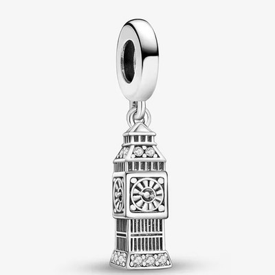 Big Ben Dangle Charm Sterling Silver S925 Hallmarked