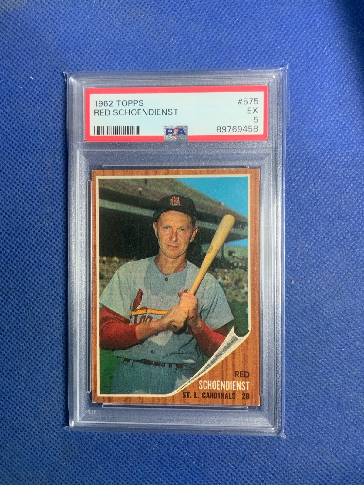 1962 TOPPS #575 RED SCHOENDIENST CARDINALS PSA 5 EX