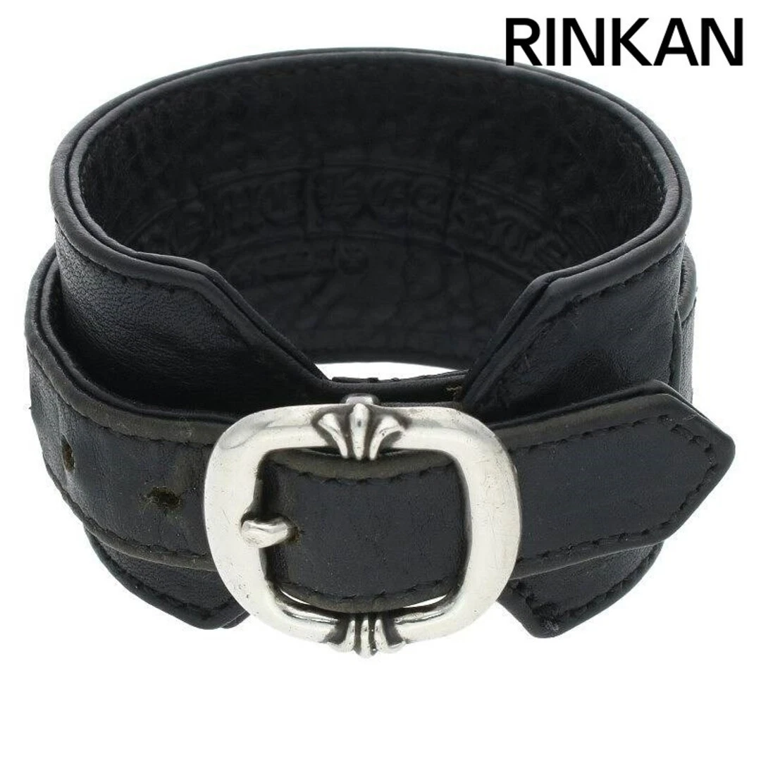 CHROME HEARTS Bracciale uomo pelle rock and roll cuori cromati RR PICCOLA FIBBIA usatoe6610