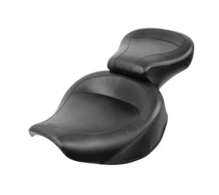 Mustang Negro 2 Up Wide Touring 1 pieza Asiento Harley-Davidson Super Glide 82-00 Foto 2 de 4