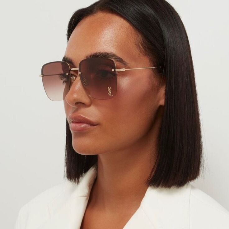 Saint Laurent SL 312 M 008 Gold Brown Gradient YSL Logo Lens Saint Laurent SL 312 M 008 Gold Brown Gradient YSL Logo Lens