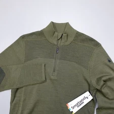 Smartwool 1/4 Zip Base Layer Intraknit Merino Thermal Green Moss L/S Mens Size S