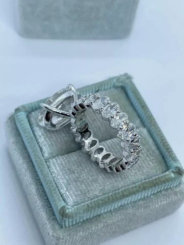 2.00 CT Oval Cut Moissanite Womens Engagement Wedding Ring 14K White Gold Plated - Picture 8 of 8