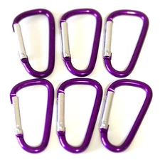 NEW 1-7/8" PURPLE CARABINER D-RING SPRING BELT CLIP KEY CHAIN ALUMINUM HOOK