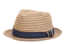 Tommy Bahama Men Pork Pie Fedora Hat * L/XL * New Straw Panama Style Sun Shady