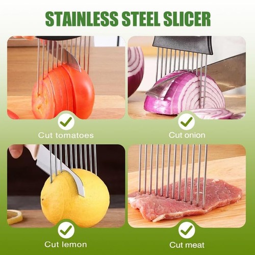 2024 Upgraded Onion Holder for Slicing, New Stainless Steel Onion Slice Holder L - Picture 4 of 7