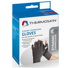 Thermoskin Thermal Dynamic Compression Gloves Pair Pain Relief Grey Size Medium