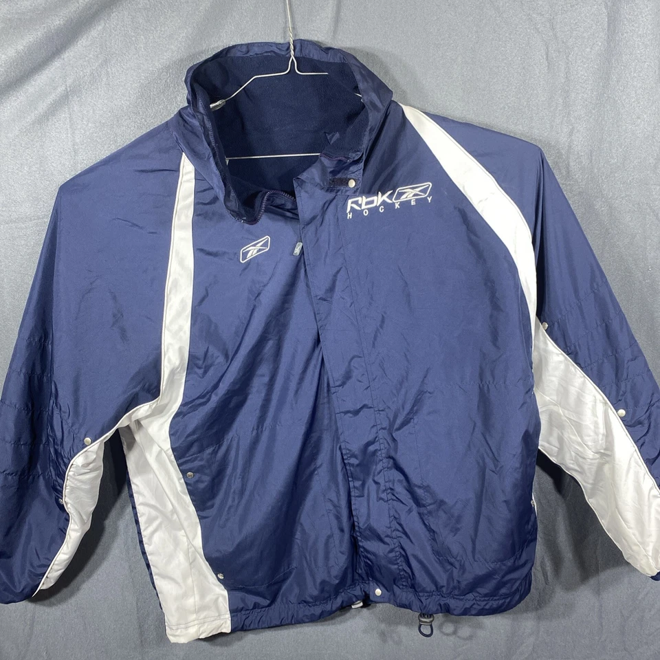 Reebok хоккей пальто винтажный 90-х большой двусторонний читать описание синий - Изображение 4 из 4